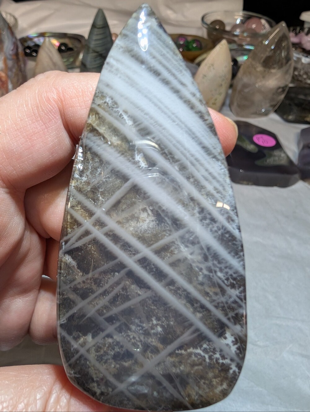 Zebra Black Moonstone Tear/Cabochon